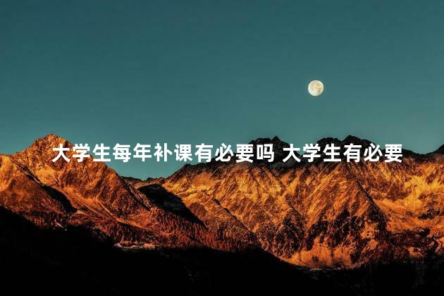 大学生每年补课有必要吗 大学生有必要做兼职吗